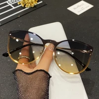 classic rimless designersunglasses women gradient sunglasses female retro brand outdoors shades for ladies uv400 colored glasses