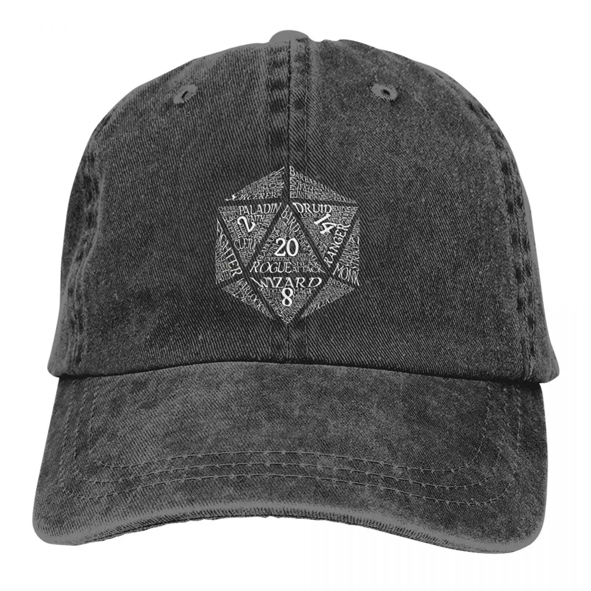 

Washed Men's Baseball Cap Table Top RPG D20 Trucker Snapback Caps Dad Hat DND Game Golf Hats