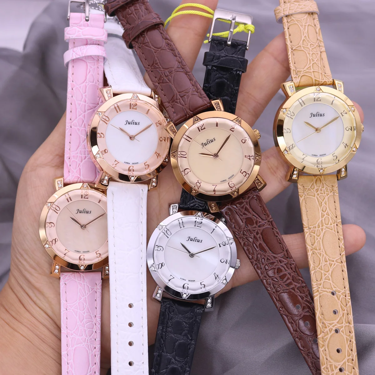 Женские часы с перламутром Julius японские кварцевые модные браслетом из