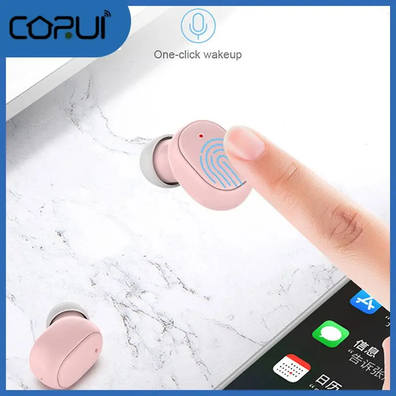 

Music Headset Microphone With Charging Box Earphone Hands Free Calling Stereo Sport Earbuds For Smartphone