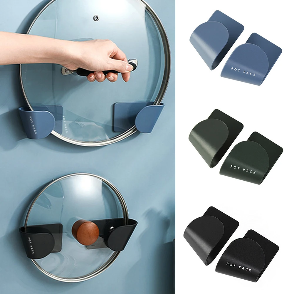 

Pot Lid Holder Wall-Mounted Hanging Holder For Pan Pot Cover Rack Plastic Kitchen Storage Rack Kitchen Organizer
