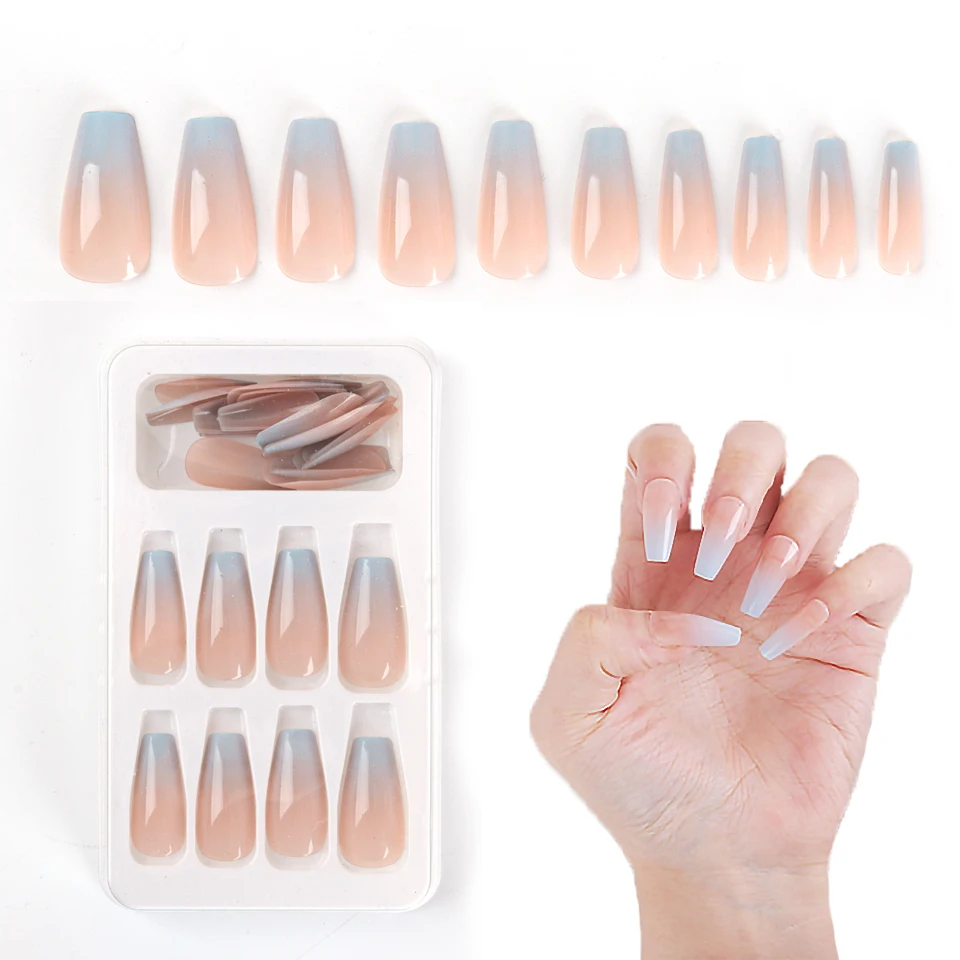 

Накладка для ногтей средней длины, полное покрытие, для французского маникюра, готовая накладка на искусственные ногти, накладка на ногти