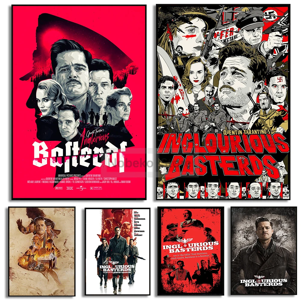 Классические военные фильмы Бесславные ублюдки постер Квентин фильм принты