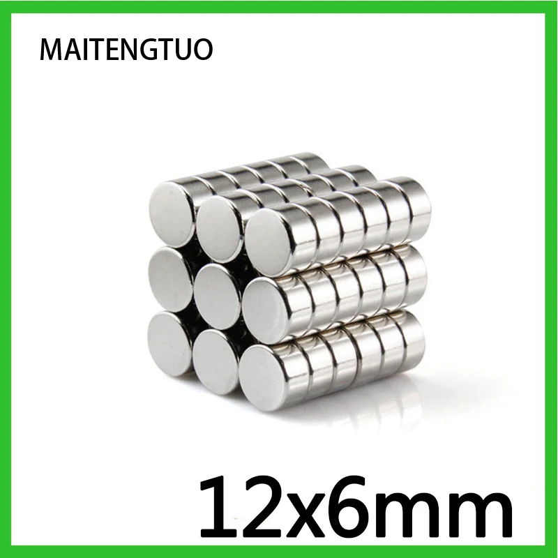 

5~100PCS 12x6mm Search Minor Diameter Magnetic 12mm x 6mm Bulk Small Round Magnets 12*6mm Neodymium Disc Magnets