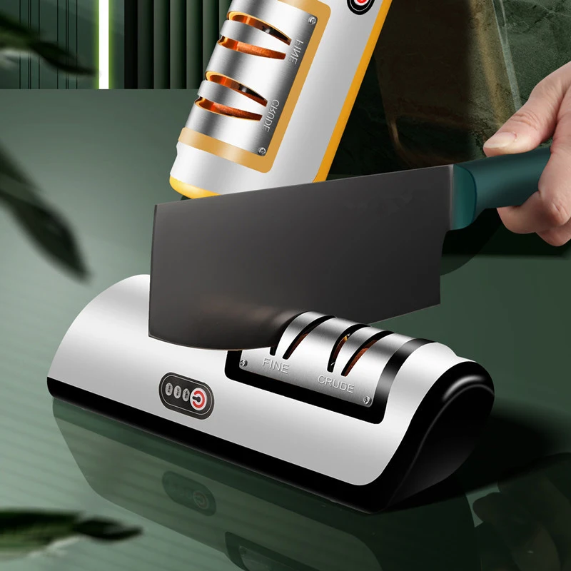 

Электрическая заточка для ножей с USB-зарядкой, автоматический Регулируемый кухонный инструмент для быстрой заточки ножей, ножниц и шлифова...
