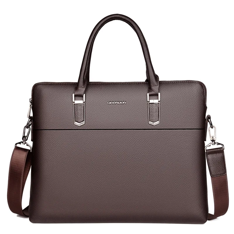 Men's Handbag Leather Bag Casual Business Briefcase Large Capacity Shoulder Messenger Bag 15.6 Inch Computer Bag Man Handbags