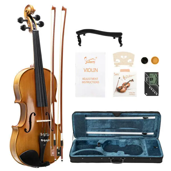 

GV403 4/4 Acoustic Violin Kit Matt Natural W/Square Case Extra String and Bridge