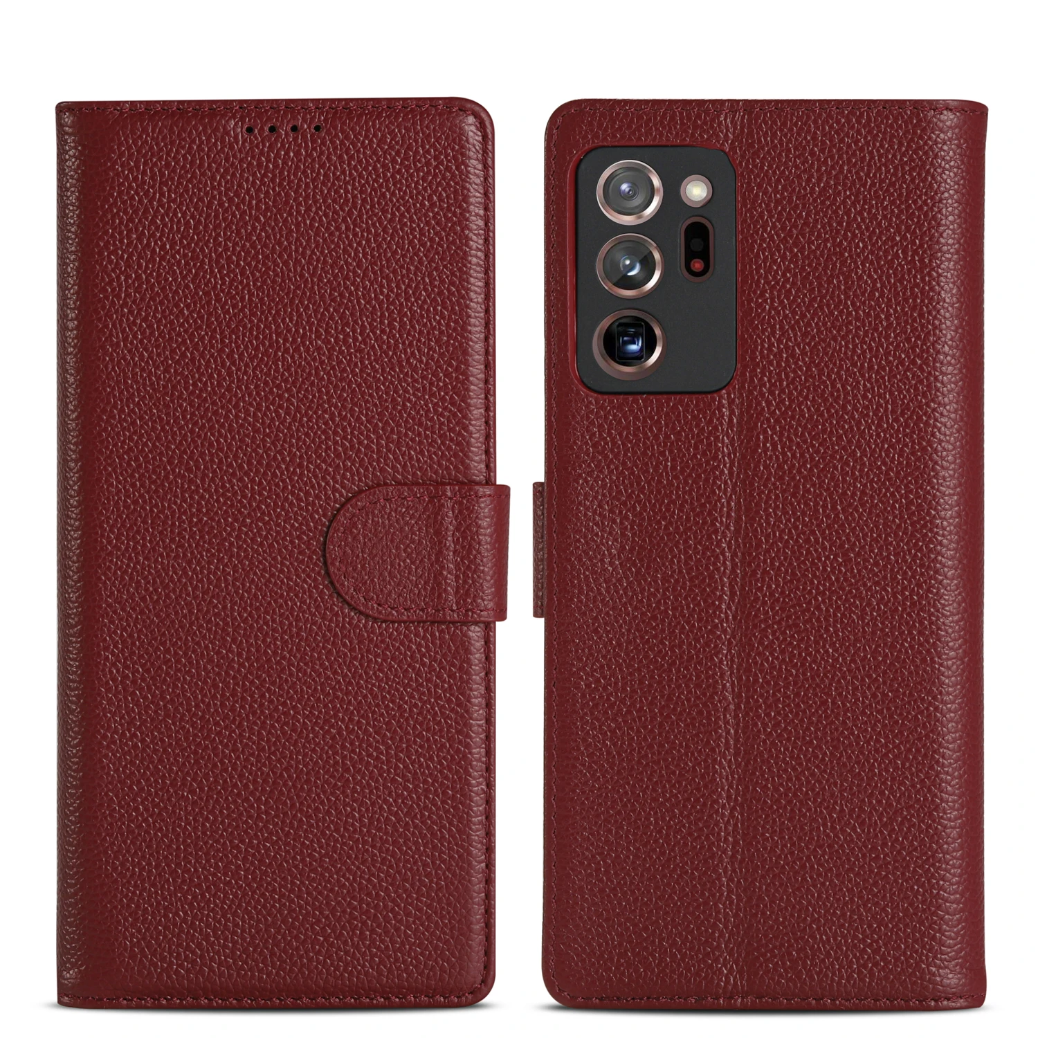 

Luxury Slim Cow Real Genuine Leather Wallet Case Phone Stand For Samsung Galaxy Note 20 Ultra Card Slot Magnetic Flip Book Cover