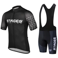 2022 stages team men cycling jersey set short sleeve jersey kit racing bike pant suit mtb uniform bicycle clothes ropa ciclismo