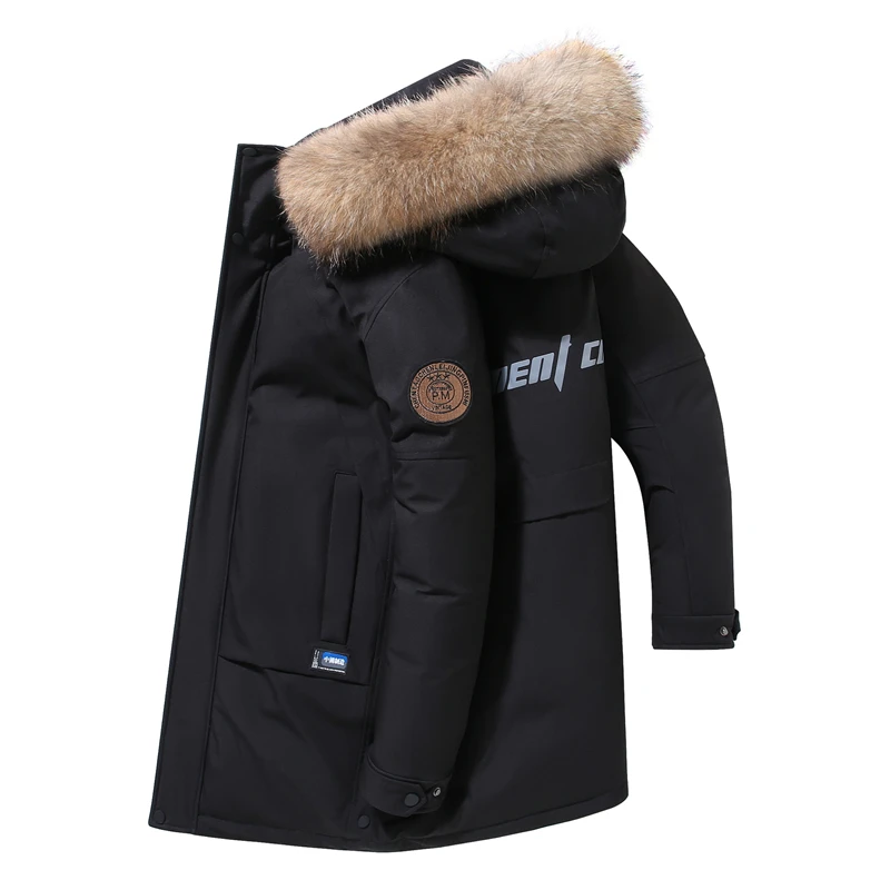 2022 Winter Warm Down Jacket Men's Mid-length Windproof Casual Fashion Parka Thickened Big Winter Fur Collar Jacket Men enlarge