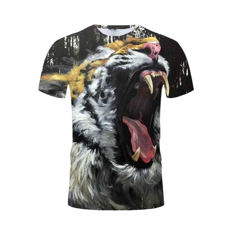 2023 Summer Comfort Cotton Sports Casual Top Quick Dry Top 3D Short Sleeve Daily Fashion Loose Gym Men's Print T-shirt