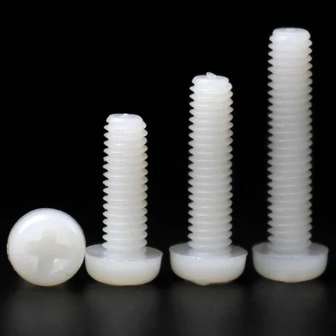 20/50/100pcs Metric Thread M2 M2.5 M3 M4 M5 M6 M8 White Black Plastic Nylon Round Pan Head Phillips Cross Insulation Screws Bolt
