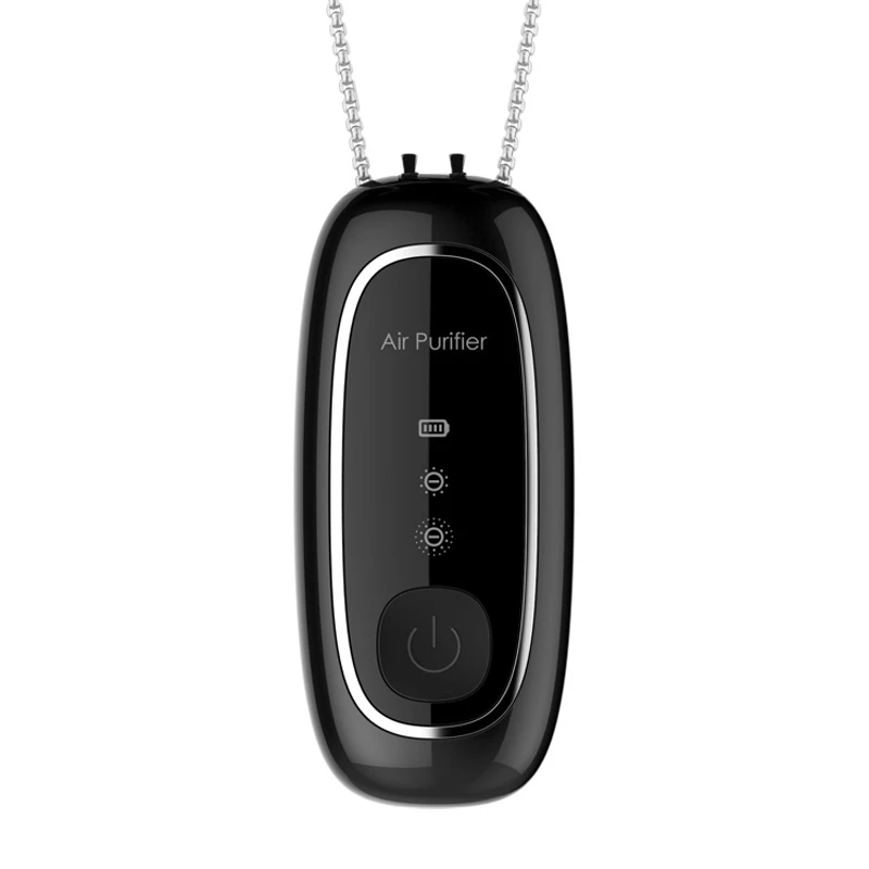 

160 Million Negative Ion Purifier Personal Wearable Mini Portable Dual-Head Brush Necklace Hanging Neck Purifier
