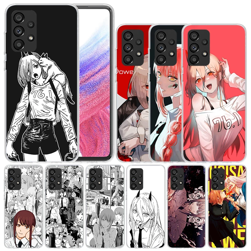 

Power Makima Chainsaw Man Soft Cover for Samsung Galaxy A52 A53 A54 A12 A13 A14 Phone Case A32 A33 A34 A22 A23 A24 A04S A03S A02