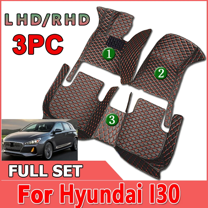 

Car Floor Mats For Hyundai I30 Elantra GT PD 2018~2020 Durable Pad Carpets Luxury Leather Mat Rug Car Accessories Interior Parts