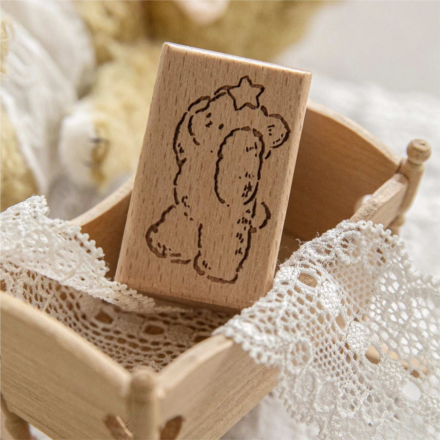 Деревянный штамп Journal GO Creative Lovely Bear для коллажей, джанк-журналов, скрапбукинга, фотоальбомов, изготовления открыток, деревянная печать (art.: 3920da23aa623) - 3920da23aa623