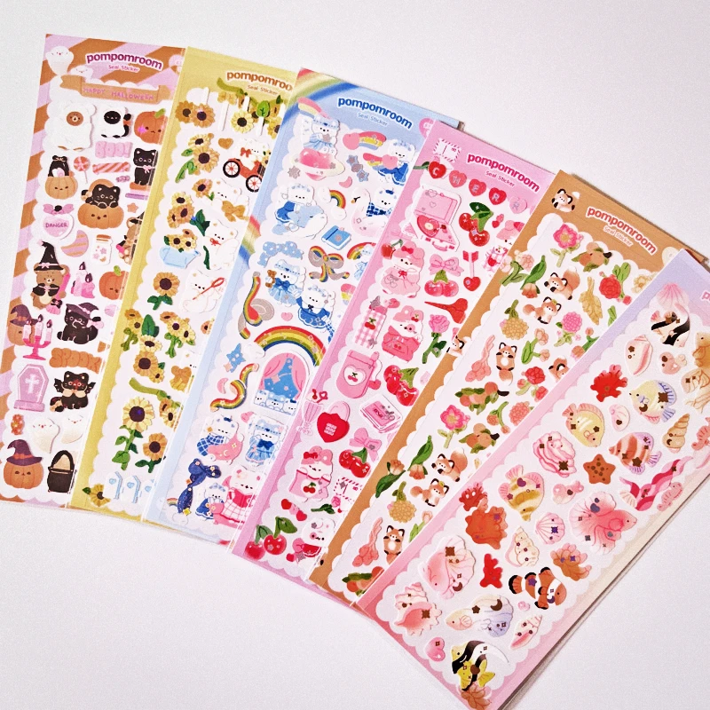 

6Pcs/Pack Cartoon Fantasy Wonderful House Series Decorative Stickers Cartoon Sticker DIY Cute Kpop Korean Stationery Supplies