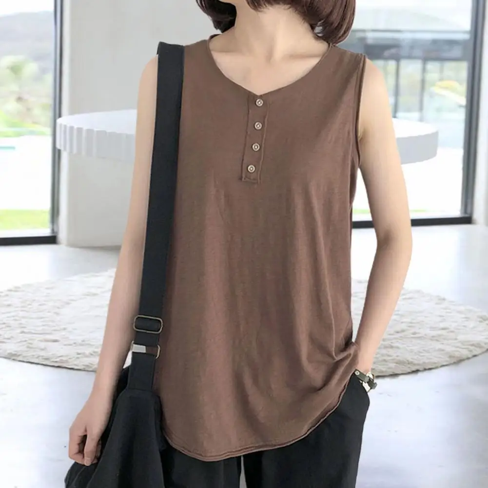 

Women Summer Vest Chic Pure Color Lady Summer Top Leisure Women T-shirt Exercise Lady Summer T-shirt Female Clothes