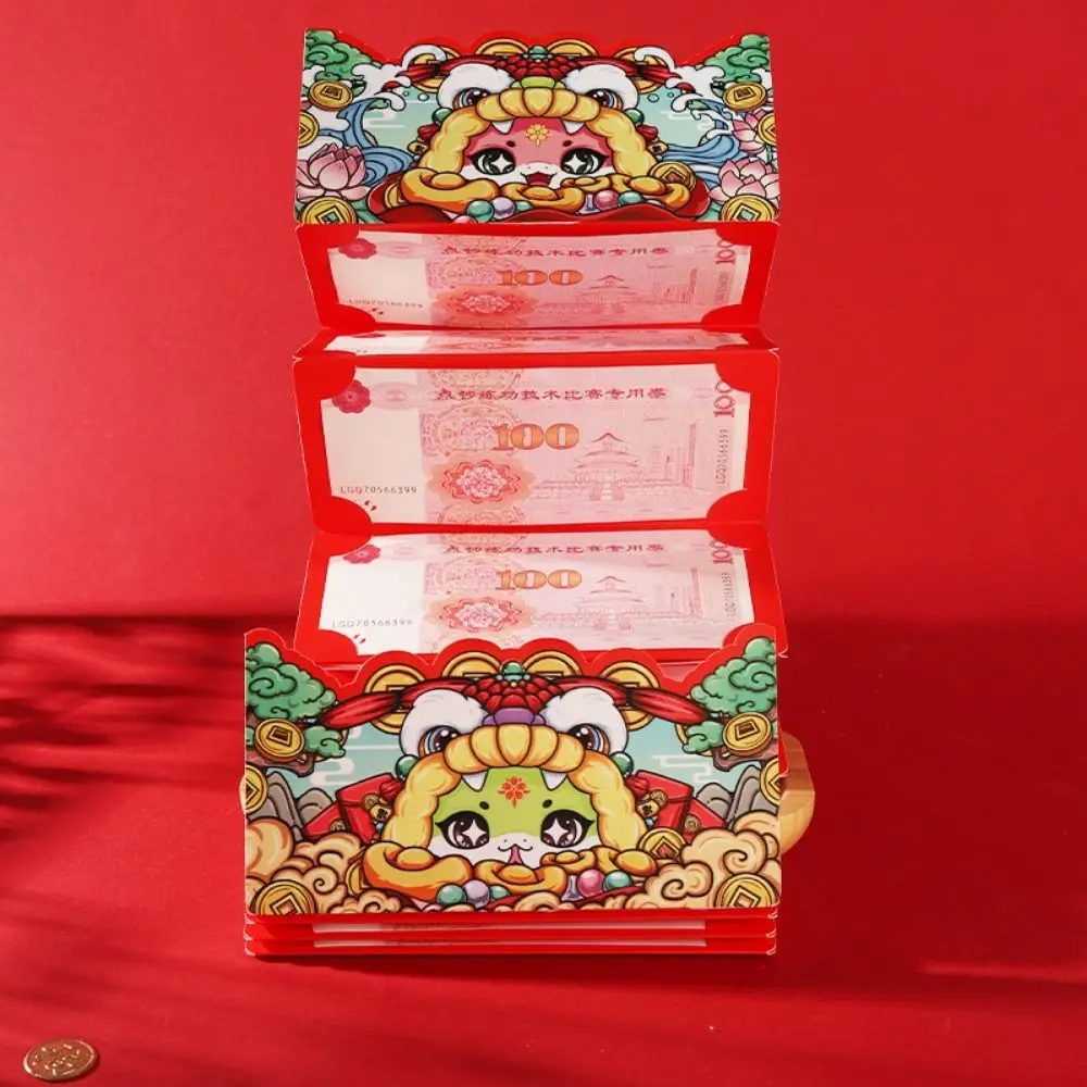 2/6/10 слотов упаковка сделай сам складной красный конверт мультяшный новогодний