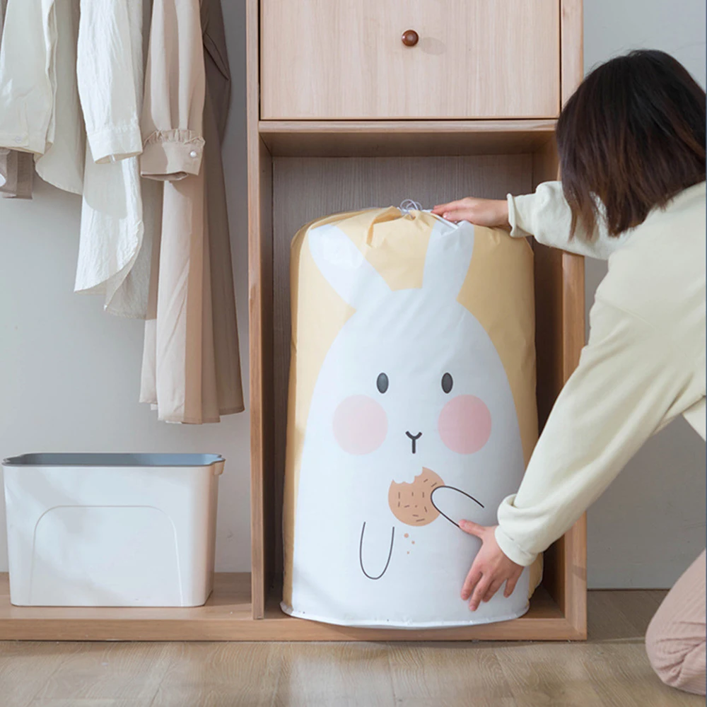 

Складная сумка для хранения с мультяшным медведем, прозрачный органайзер для хранения, складной органайзер для путешествий, одежды, одеяла,...