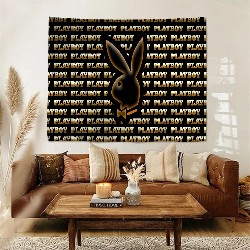 Cartoon Rabbit Head Chart Tapestry Bohemian Wall Tapestries Mandala Art Decor