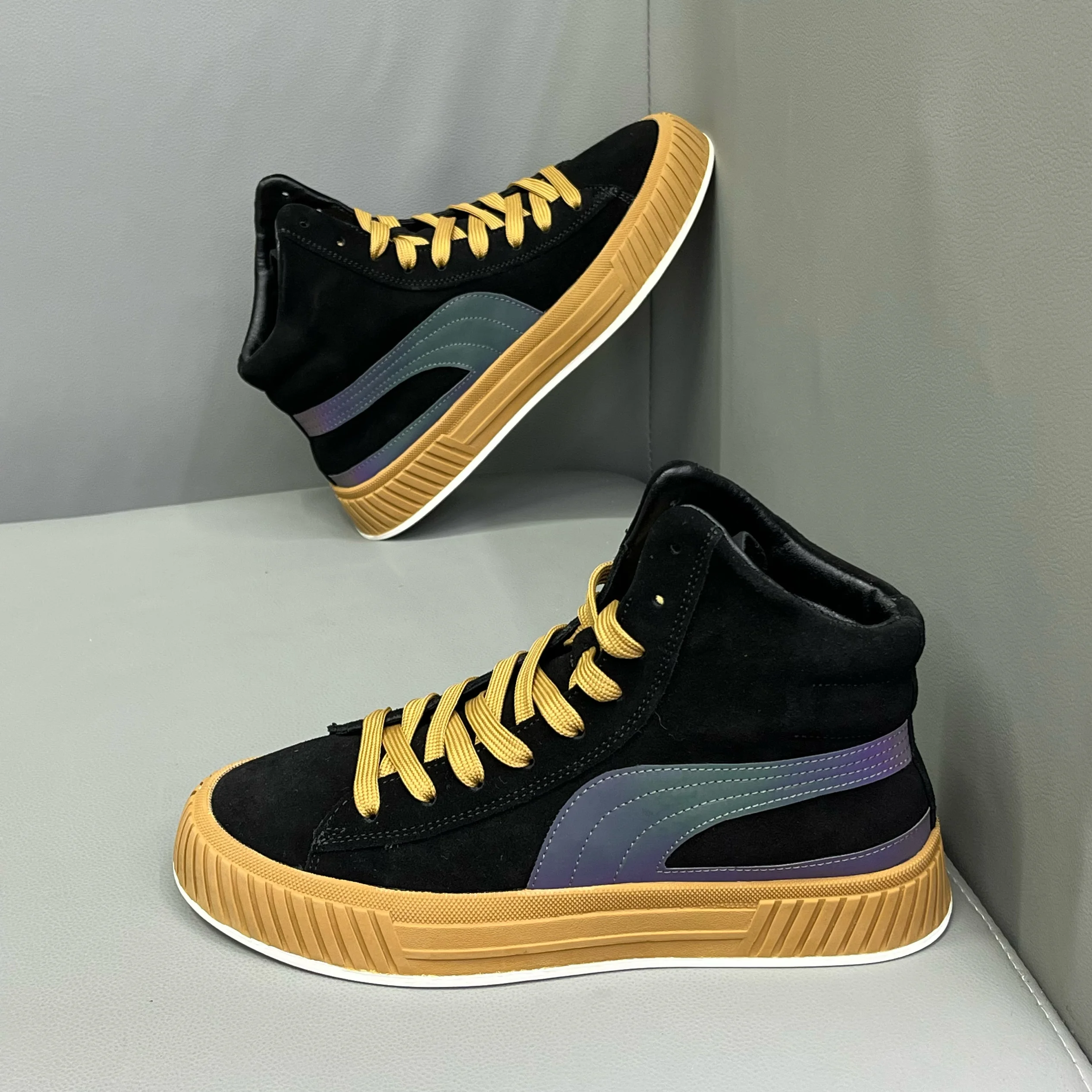 Высокие туфли мужские осенние новые корейские универсальные модные удобная