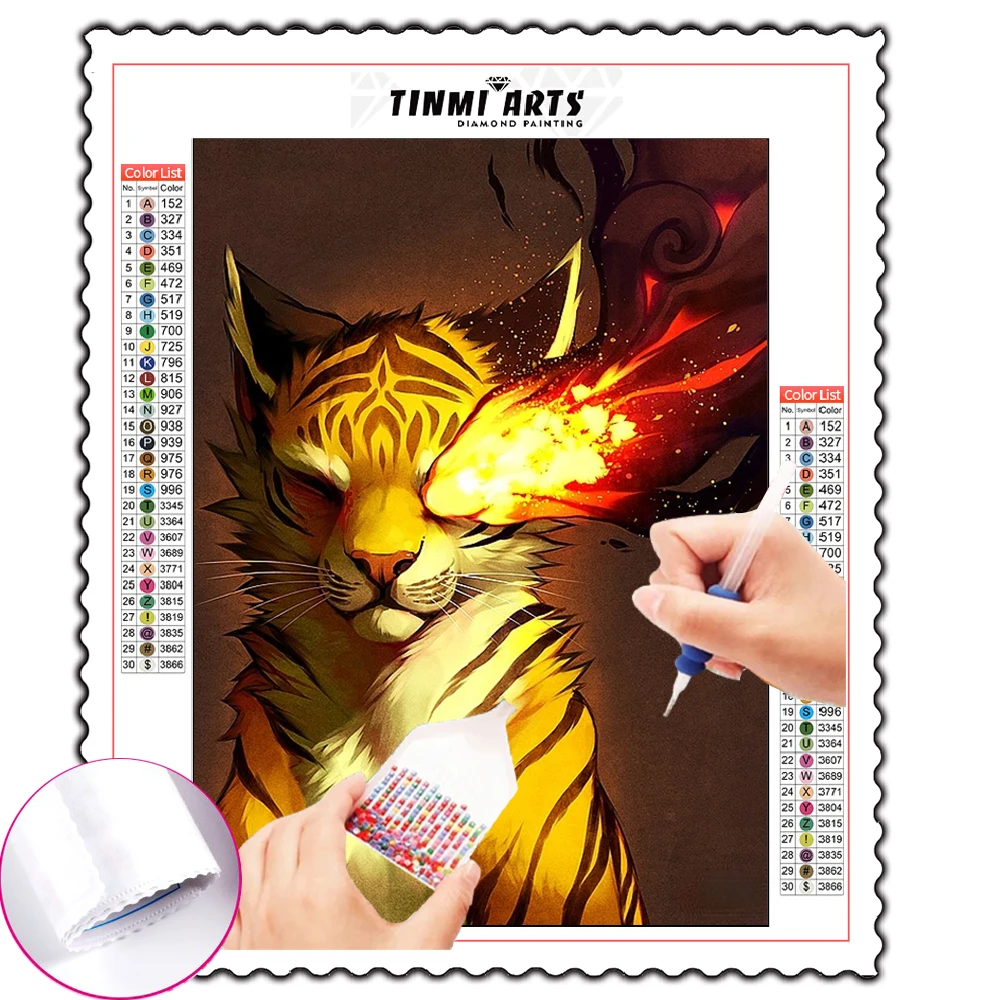 

22 Kinds of Legendary Creatures Nonexistent Nine Tailed Fox Tiger Wolf 5D DIY Poured Glue Diamond Painting Kits Scalloped Edge