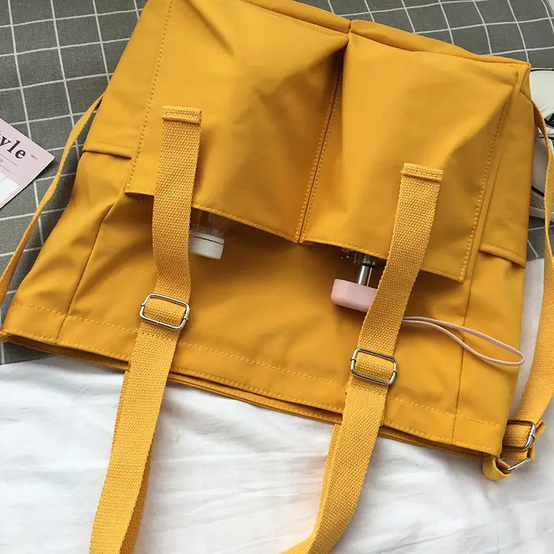 Casual Simple Handbags Zip Tote Female Student One Shoulder Bag Large Capacity Canvas Waterproof Crossbody Bags for Women