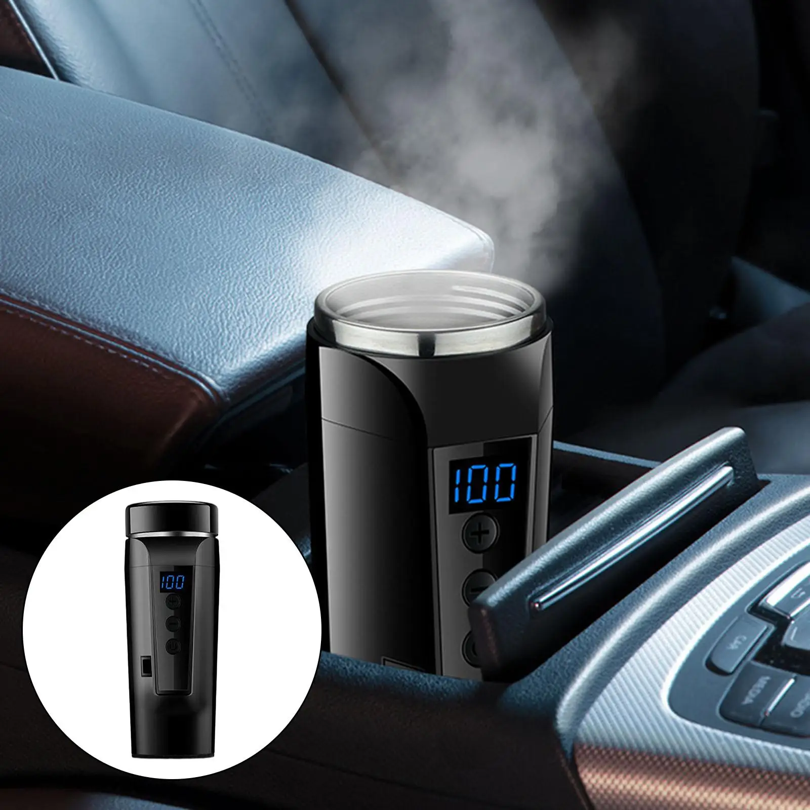 

Светодиодный дисплей, автомобильный чайник, кофейник для возраста 12 В/24 В, бутылка для горячей воды, дорожная кружка, вакуумная Изолированная для транспортных средств