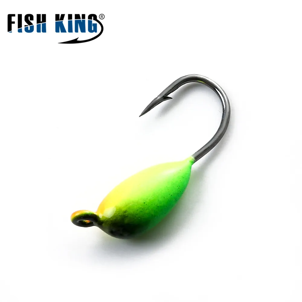

FISH KING 5PCS/PACK Winter Ice Fishing Lure 1.0g/1.5g/1.8g Soft Bait Jig Head Small Ice Fishing Hook For Lure Worm
