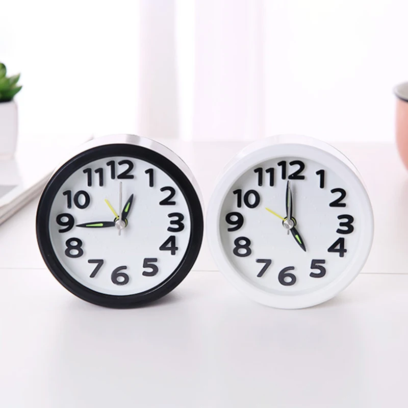 Квадратный Круглый Маленький Бесшумный Настольный Будильник Портативные Часы С
