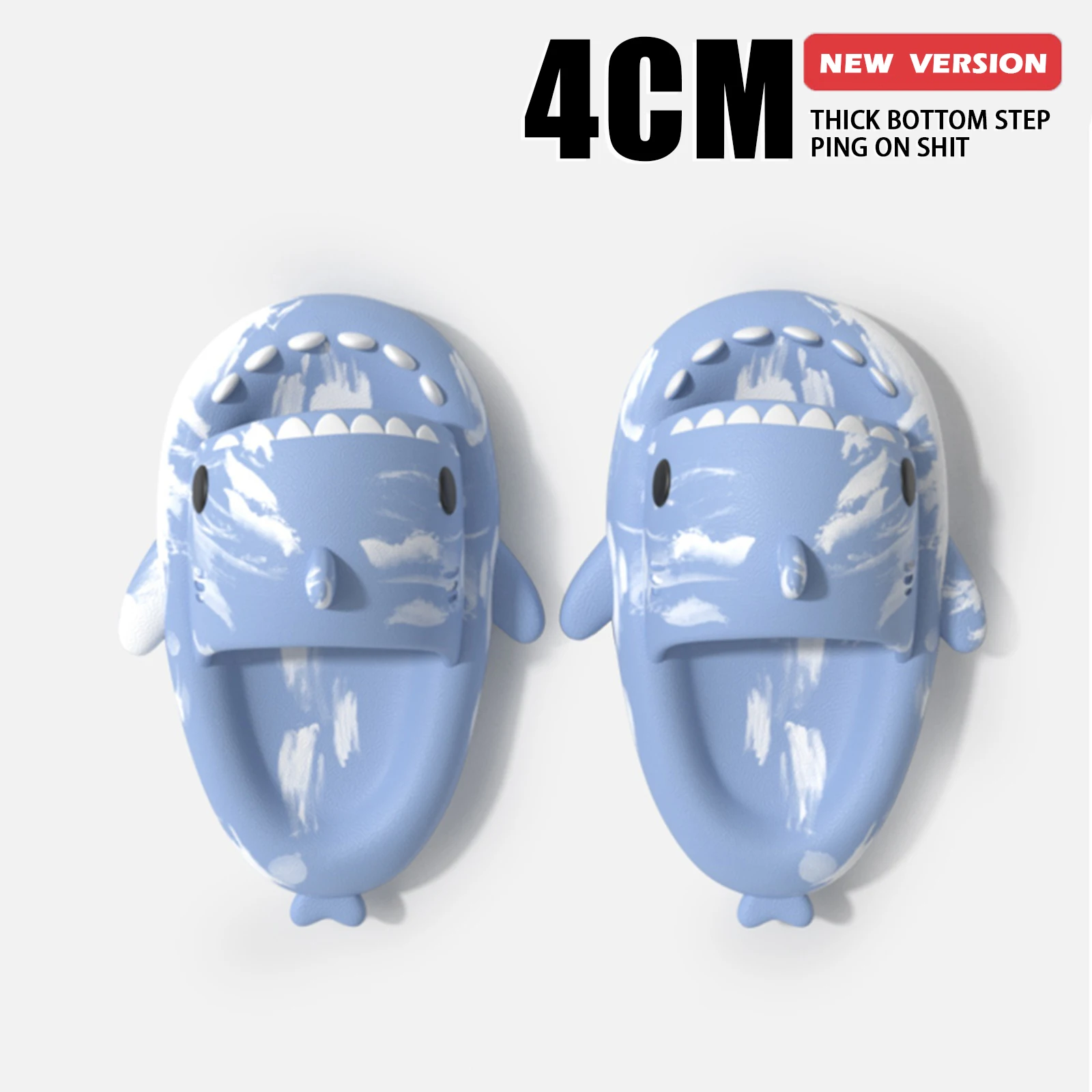 

Tie Dye Shark Slides For Men Women New Summer Cool Outdoor Shark Slippers Outdoor Beach Sandals Shoes Kids Children Flip Flops