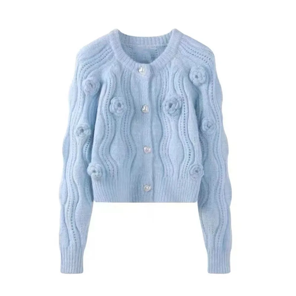 

Свободные куртки с цветами, женские свитера, кардиганы, вязаный свитер на осень и зиму, свободная модная женская одежда, женская верхняя оде...