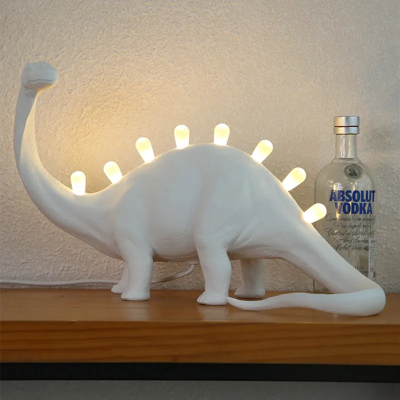JURASSIC Dinosaur Table Lamps for Bedroom Resin Brontosaurus T-Rex Led Desk Lamp Luminaire Home art Decor Light Fixtures