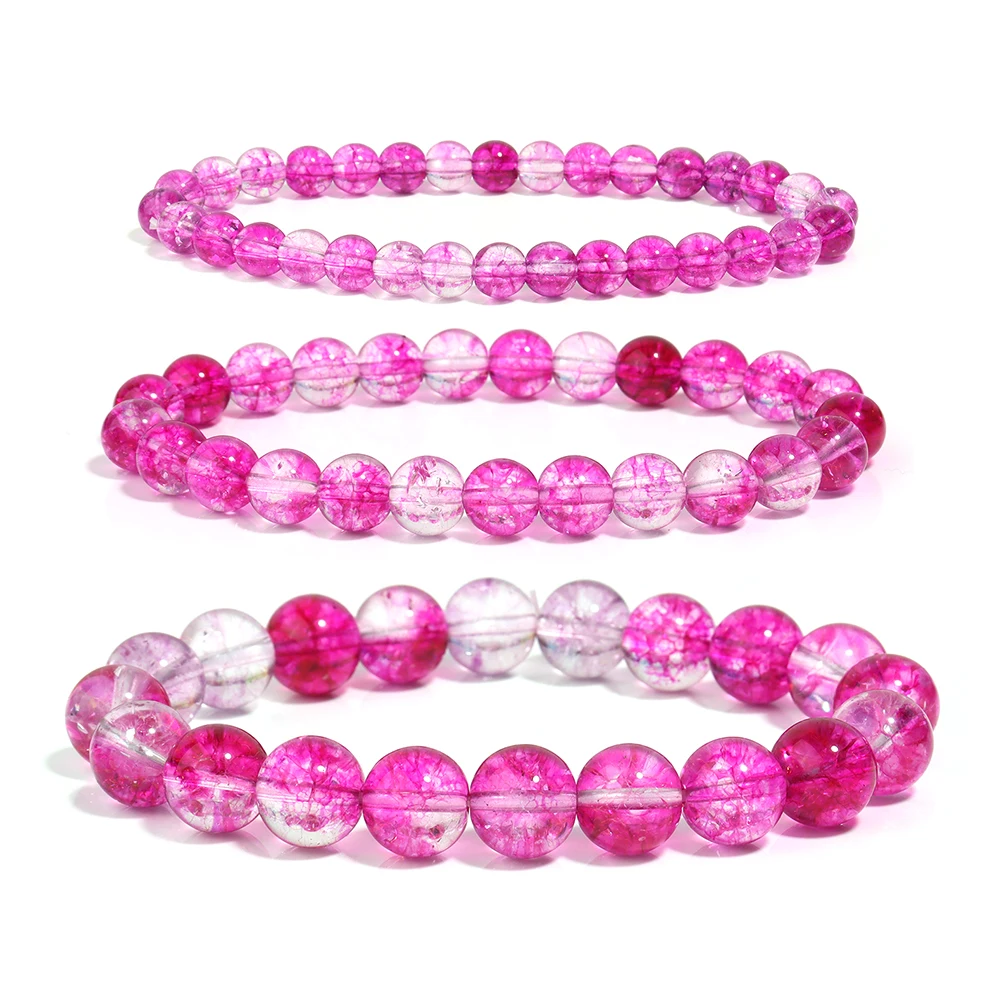 OAIITE оригинальный розовый красный призрак кристалл кварцевый браслет для женщин