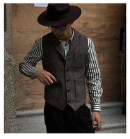 mens suit vest single breasted steampunk clothing retro gentleman business sleeveless jacket social banquet wedding