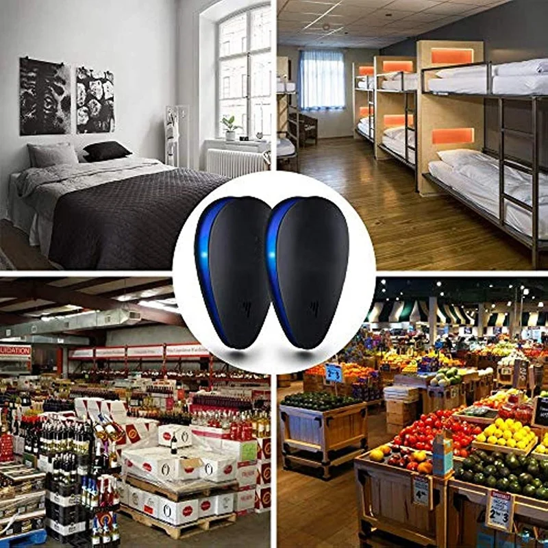 Ultrasonic Pest Repeller X6 Units Repellent Plug In For Mice Rat Spider Squirrel Moths Bats Crickets (EU Plug)