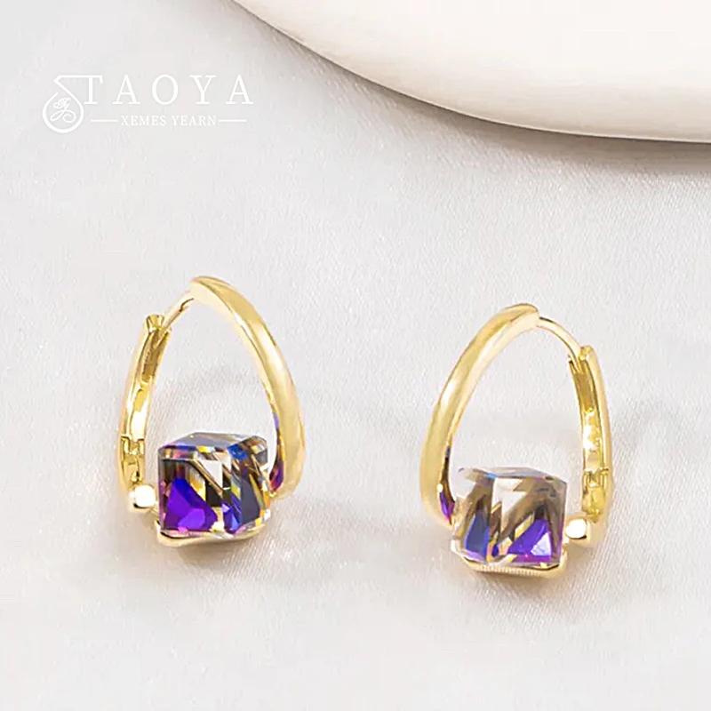 

Fantastic Magic Color Cubic Zircon Gold Colour Earrings 2022 Jewelry Party Girl's Unusual Accessory For Woman's Luxury Earrings