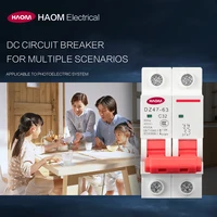 haom smart home 1p 2p 3p 4p dc mcb circuit breaker protector mini portable din rail installat power supply air switch decoration