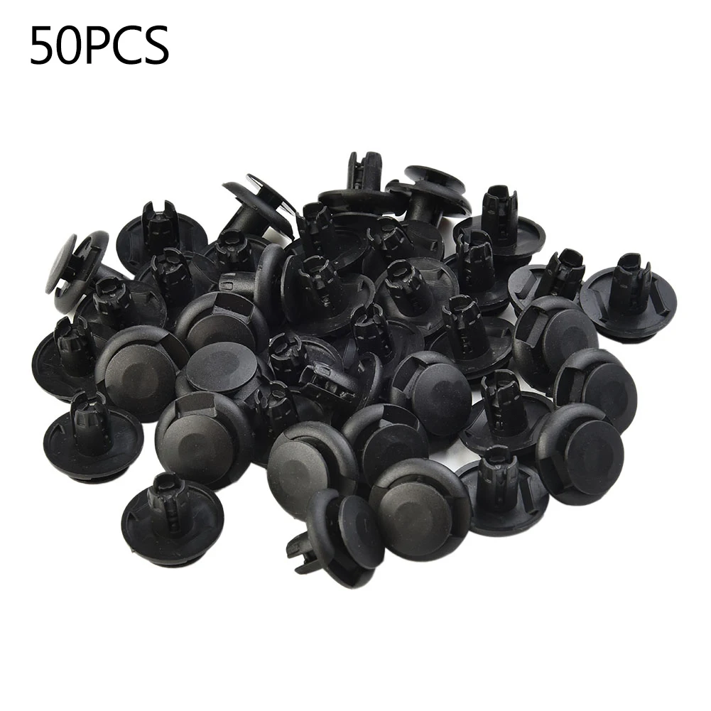 

50Pcs Plastic Push Pin 8mm Hole Rivet Fastener Clips For Car Bumper Door Trim Convenient Black Accessory Parts