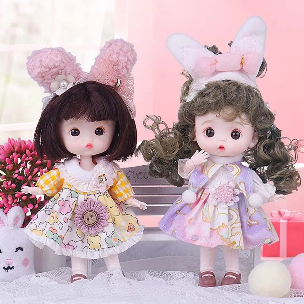 

Toys Curly Wig Movable Joints Baby Fashion Doll Mini BJD Dolls Figure Action Toys Pocket Joint Doll 1/12 BJD Doll