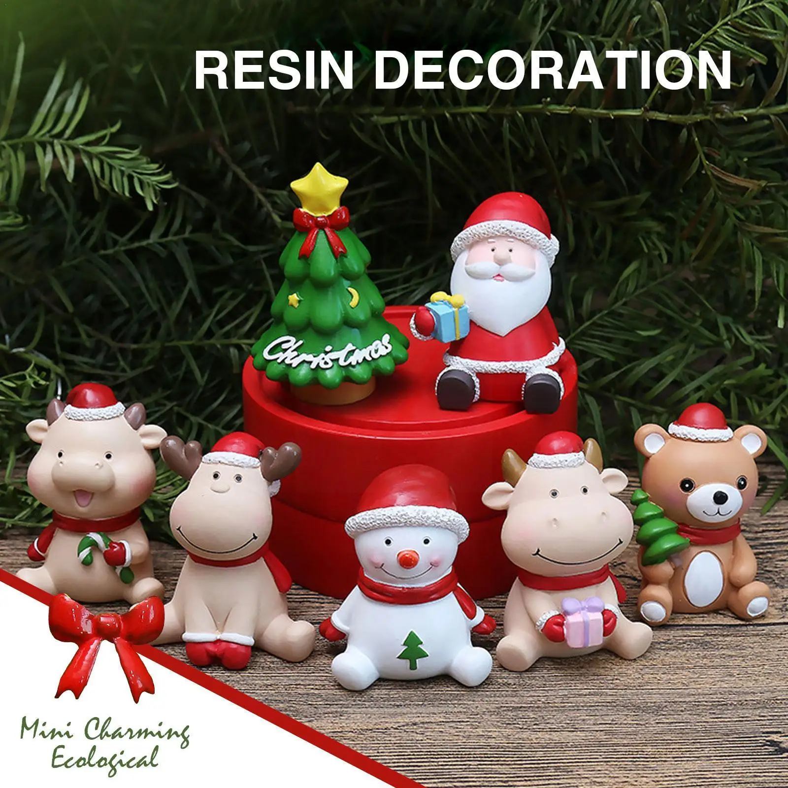 

Мини-украшения из смолы в виде Санта-Клауса