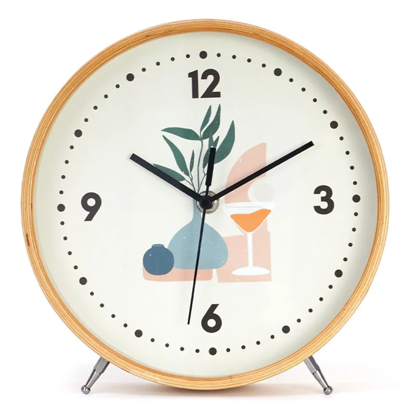 

Digital Clock Wooden Clock Living Room Creative Silent Clock Wooden Desk Clock Modern Cartoon Desk Clock 8 Inches