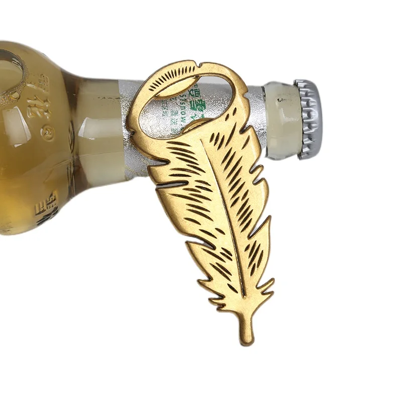 

New Design Funny Feather Shape Bottle Opener Alloy Beer Openers Small Wedding Gifts for Guests Kitchen Gadgets Bar Accessories