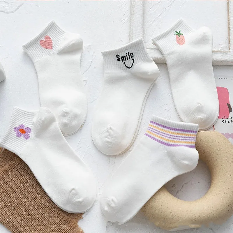 

5 пар/партия, женские Носки с рисунком