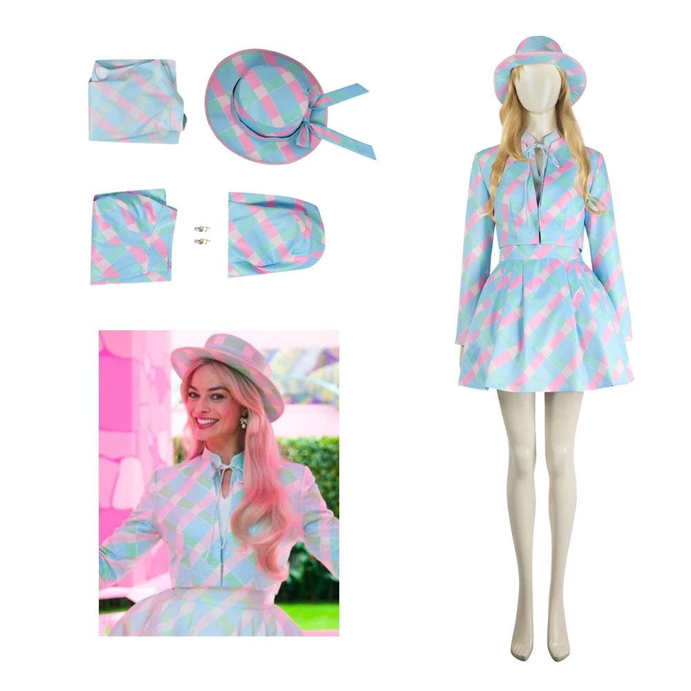 

Margot Robbie Cosplay Costume Blue Coat Dress Halloween Christmas Carnival Party Role Play Suit