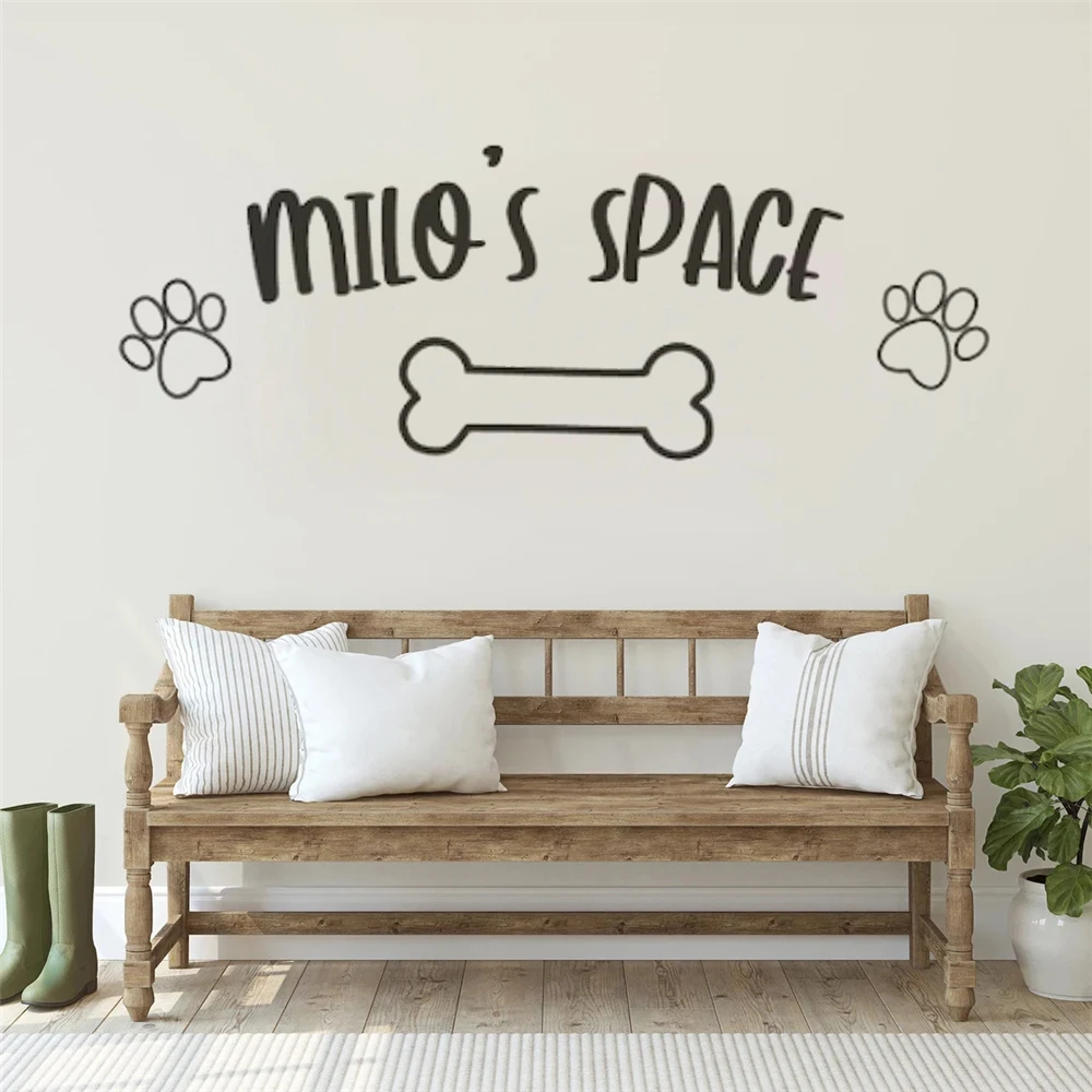 

Personalised Custom Name Dog Wall Decals Vinyl Stickers For Pet's Toy Pet Shop Home Decoration Murals Removable Wallpaper HJ1639