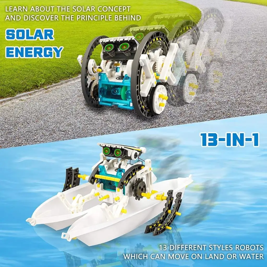 Robot Kit 13 in 1 Educational DIY Assembly Creation Toy Science Solar Powered STEM Building Sets for Children electronic diy kit |