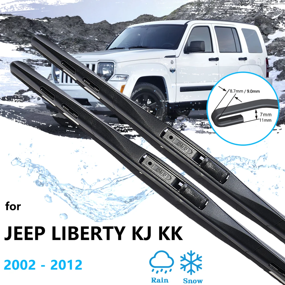 

Для Jeep Liberty Cherokee KJ KK MK1 MK2 2002 ~ 2012 передние бескаркасные щетки стеклоочистителя резак лобовое стекло Замена очистки лобового стекла