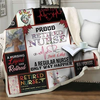retired nurse plush throw blanket 3d print sherpa blankets for beds sofa home thick quilt cover travel picnic office nap blanket